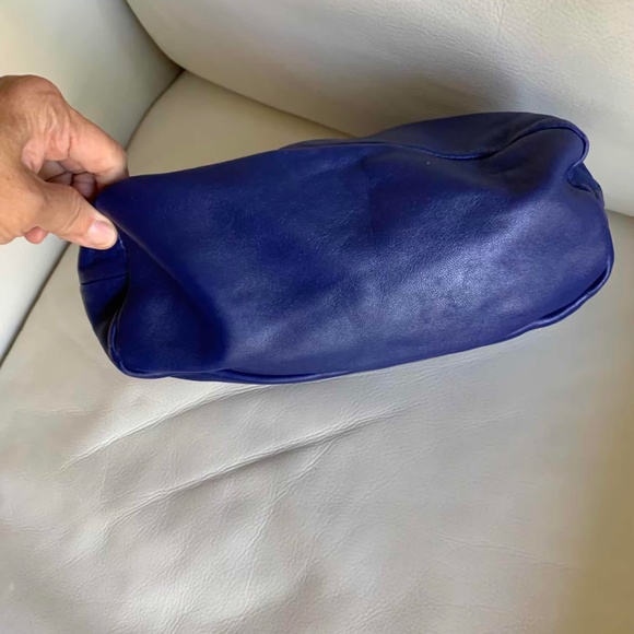 Genuine blue leather shoulder bag - Picture 6 of 6